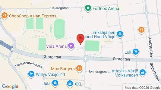 Bostadsrätter till salu i Växjö - kort over placeringen