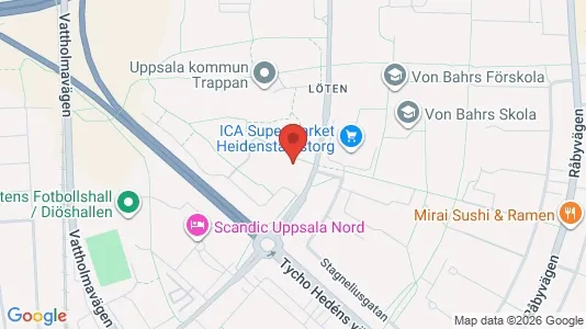 Bostadsrätter till salu i Uppsala - kort over placeringen