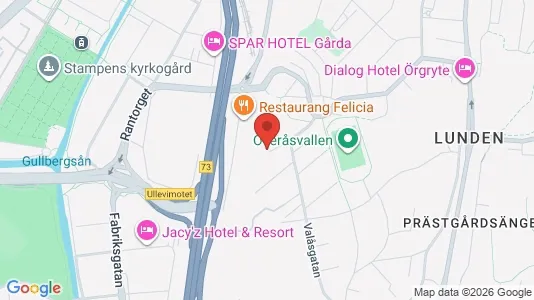 Bostadsrätter till salu i Örgryte-Härlanda - kort over placeringen