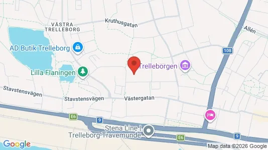 Lägenheter till salu i Trelleborg - kort over placeringen