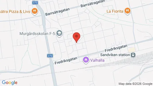 Lägenheter att hyra i Sandviken - kort over placeringen