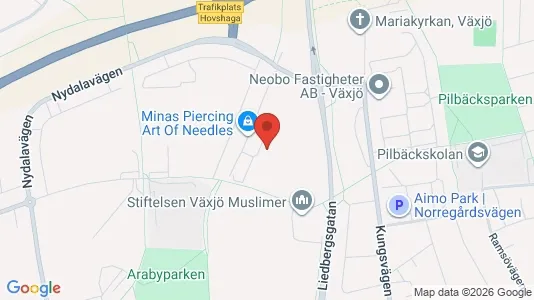 Lägenheter att hyra i Växjö - kort over placeringen