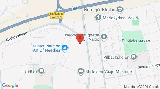 Lägenheter att hyra i Växjö - kort over placeringen