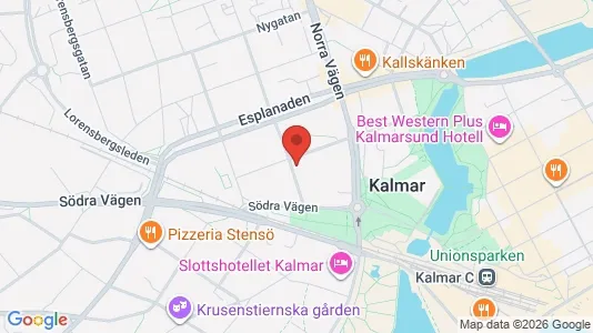 Lägenheter att hyra i Kalmar - kort over placeringen