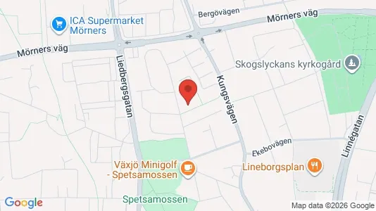 Lägenheter att hyra i Växjö - kort over placeringen