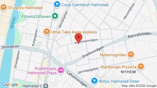 Lägenheter till salu i Halmstad - kort over placeringen