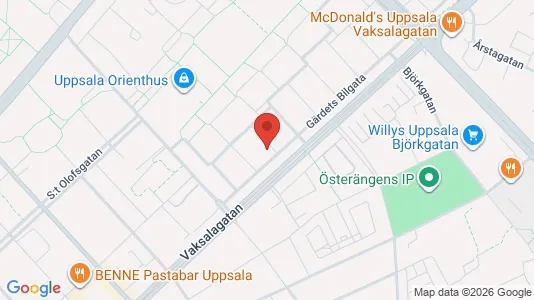Lägenheter att hyra i Uppsala - kort over placeringen