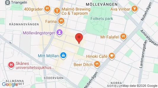 Lägenheter att hyra i Malmö Centrum - kort over placeringen
