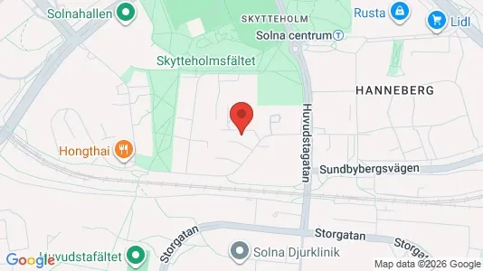 Lägenheter att hyra i Solna - kort over placeringen