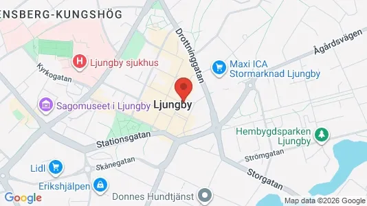 Lägenheter att hyra i Ljungby - kort over placeringen
