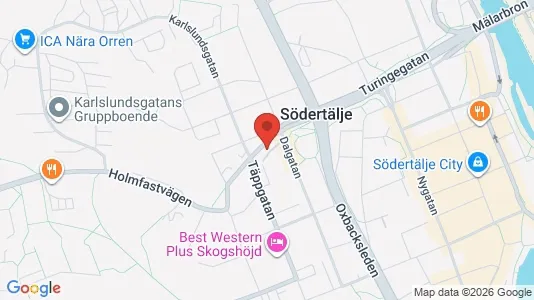 Lägenheter att hyra i Södertälje - kort over placeringen