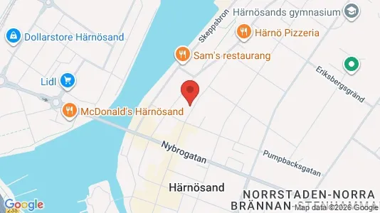 Lägenheter att hyra i Härnösand - kort over placeringen
