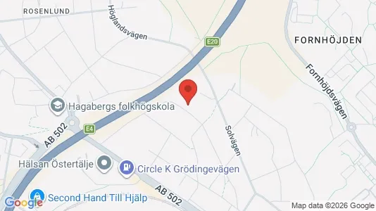 Bostadsrätter till salu i Södertälje - kort over placeringen