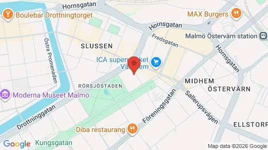 Bostadsrätter till salu i Malmö Centrum - kort over placeringen