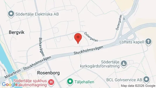 Bostadsrätter till salu i Södertälje - kort over placeringen