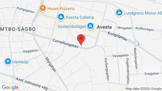 Bostadsrätter till salu i Avesta - kort over placeringen