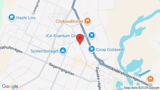 Lägenheter att hyra i Gislaved - kort over placeringen