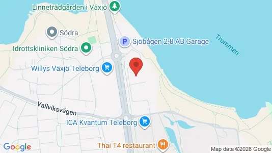 Lägenheter att hyra i Växjö - kort over placeringen