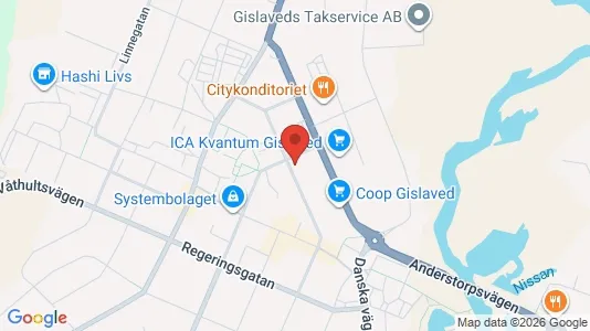 Lägenheter att hyra i Gislaved - kort over placeringen