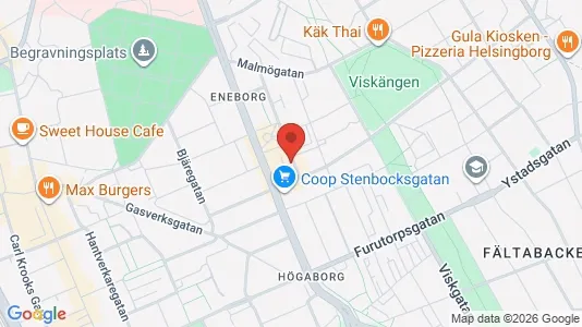 Lägenheter att hyra i Helsingborg - kort over placeringen