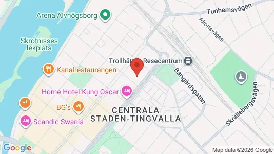 Lägenheter att hyra i Trollhättan - kort over placeringen