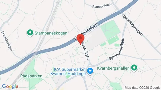 Bostadsrätter till salu i Huddinge - kort over placeringen
