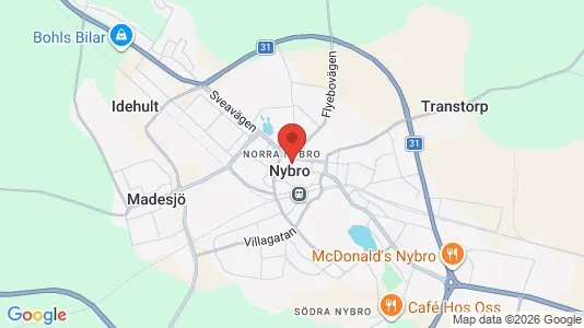 Hus till salu i Nybro - kort over placeringen