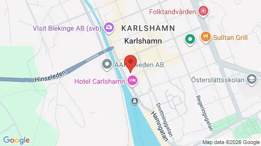 Lägenheter att hyra i Karlshamn - kort over placeringen