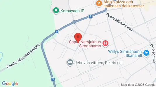 Lägenheter till salu i Simrishamn - kort over placeringen