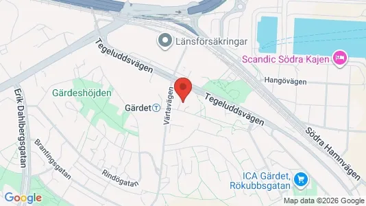 Lägenheter till salu i Gärdet/Djurgården - kort over placeringen