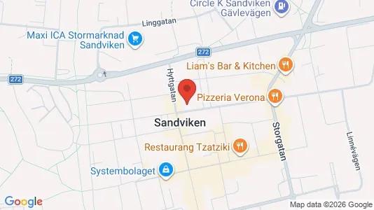 Lägenheter att hyra i Sandviken - kort over placeringen