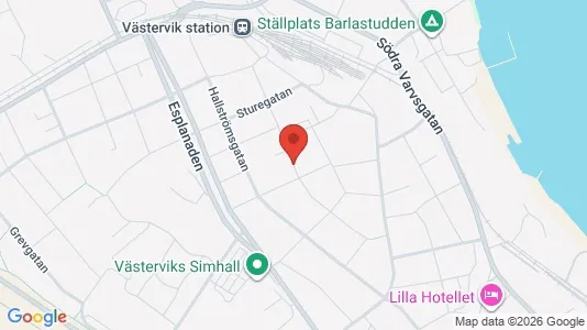 Lägenheter att hyra i Västervik - kort over placeringen