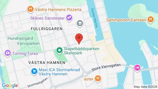 Bostadsrätter till salu i Malmö Centrum - kort over placeringen