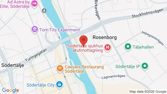 Bostadsrätter till salu i Södertälje - kort over placeringen