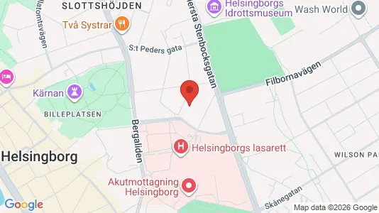 Bostadsrätter till salu i Helsingborg - kort over placeringen