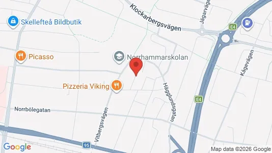 Bostadsrätter till salu i Skellefteå - kort over placeringen