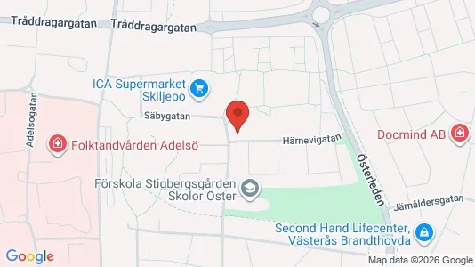 Bostadsrätter till salu i Västerås - kort over placeringen