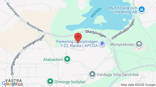 Lägenheter till salu i Nacka - kort over placeringen