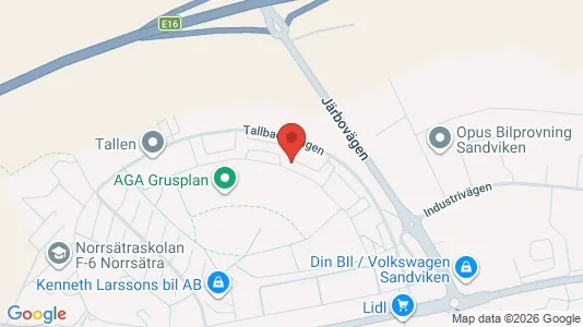 Lägenheter att hyra i Sandviken - kort over placeringen