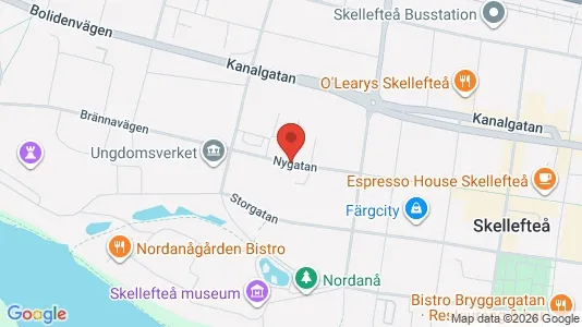 Lägenheter att hyra i Skellefteå - kort over placeringen