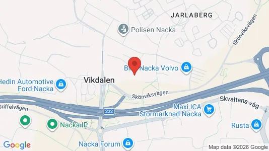 Lägenheter till salu i Nacka - kort over placeringen