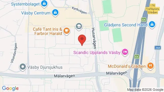 Bostadsrätter till salu i Upplands Väsby - kort over placeringen