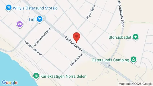 Bostadsrätter till salu i Östersund - kort over placeringen