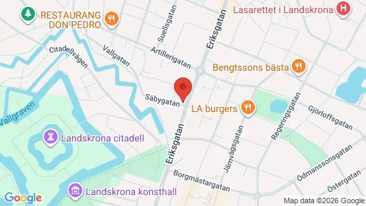 Bostadsrätter till salu i Landskrona - kort over placeringen
