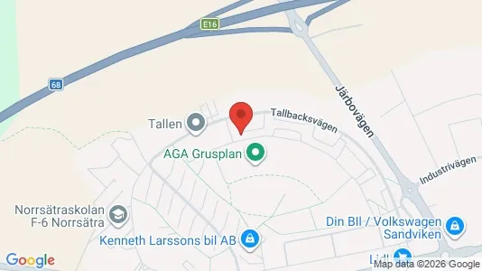 Lägenheter att hyra i Sandviken - kort over placeringen