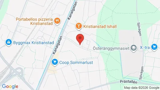 Lägenheter att hyra i Kristianstad - kort over placeringen