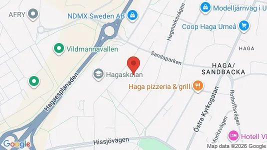Lägenheter till salu i Umeå - kort over placeringen