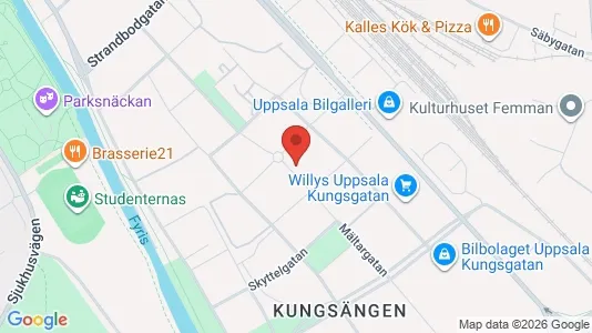 Lägenheter till salu i Uppsala - kort over placeringen