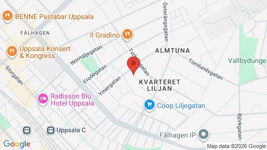 Lägenheter till salu i Uppsala - kort over placeringen