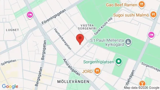 Lägenheter till salu i Malmö Centrum - kort over placeringen